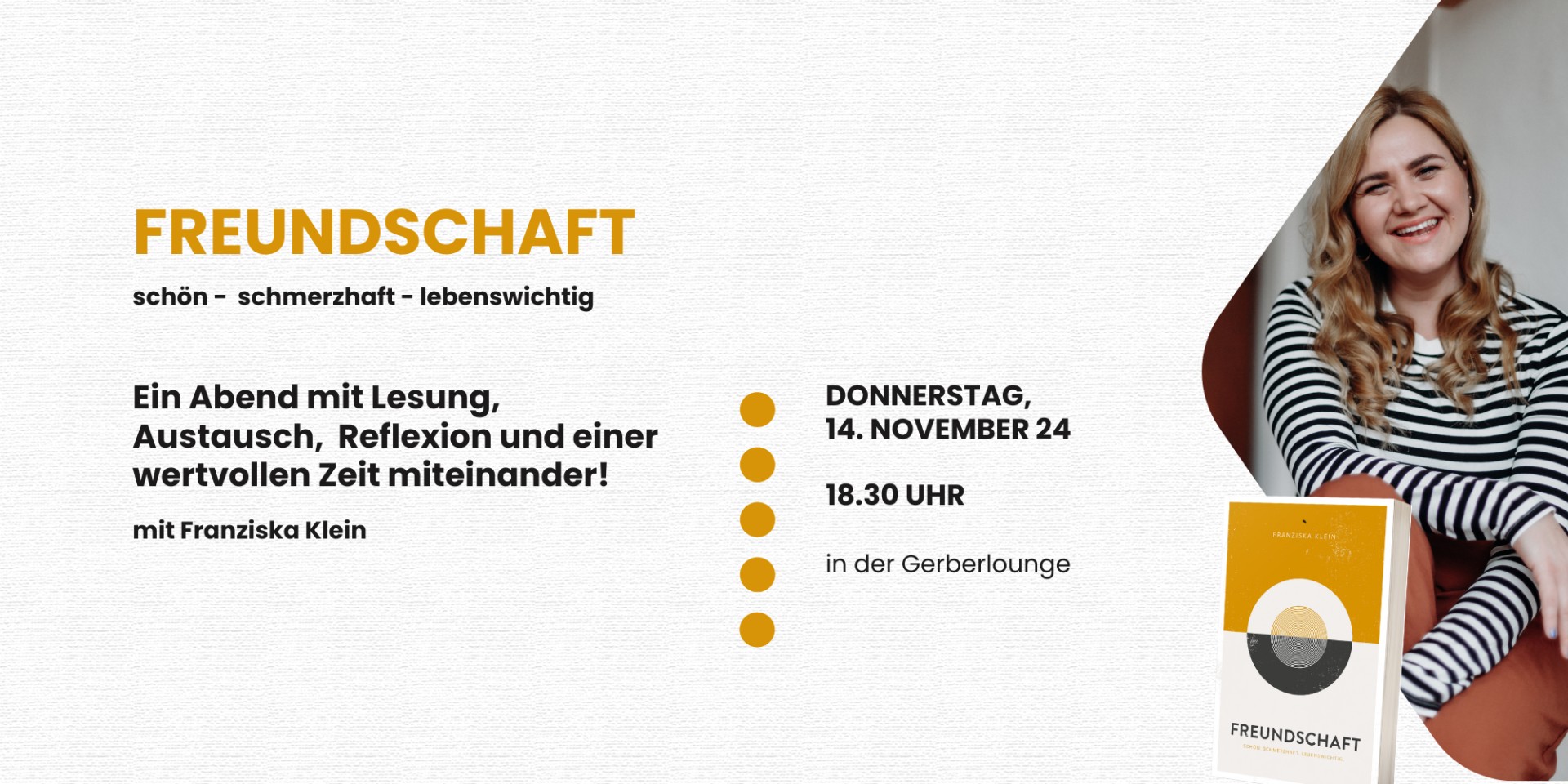 Du betrachtest gerade Lesung "Freundschaft" mit Franzi Klein